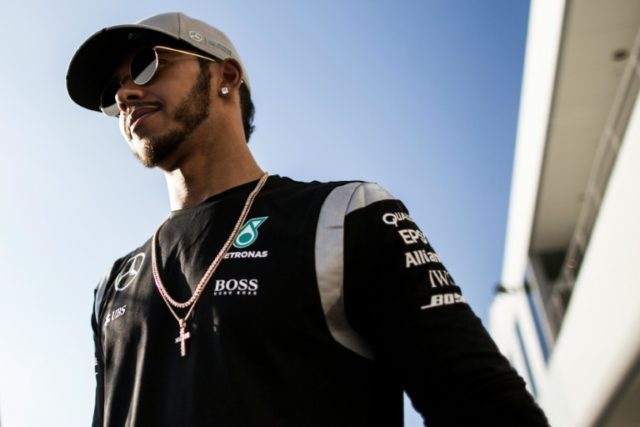 Mercedes driver Lewis Hamilton of Britain was on his near-best behaviour ahead of the US G