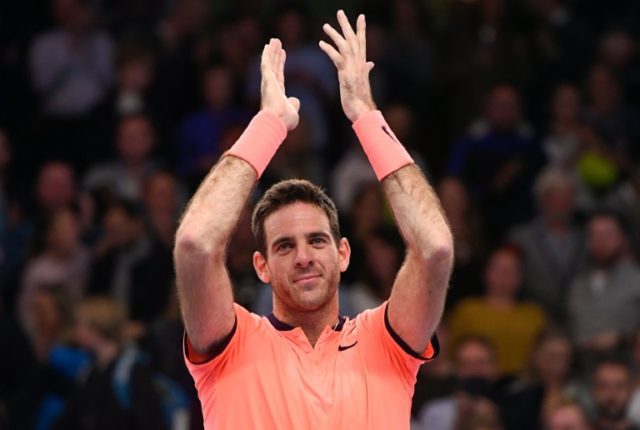 Juan Martin Del Potro celebrates winning his first ATP title in three years at the Stockho