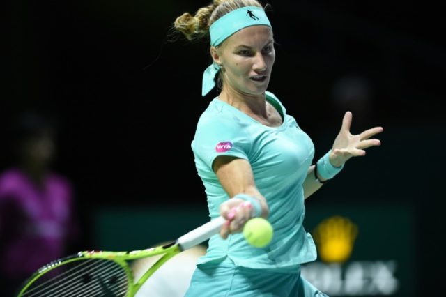 Russia's Svetlana Kuznetsova plays against Karolina Pliskova of the Czech Republic during