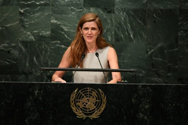 US Ambassador to the UN Samantha Power, pictured on October 13, 2016, told the General Ass