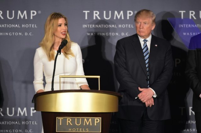 Ivanka Trump (L), daughter of Republican presidential nominee Donald Trump, seen on Octobe