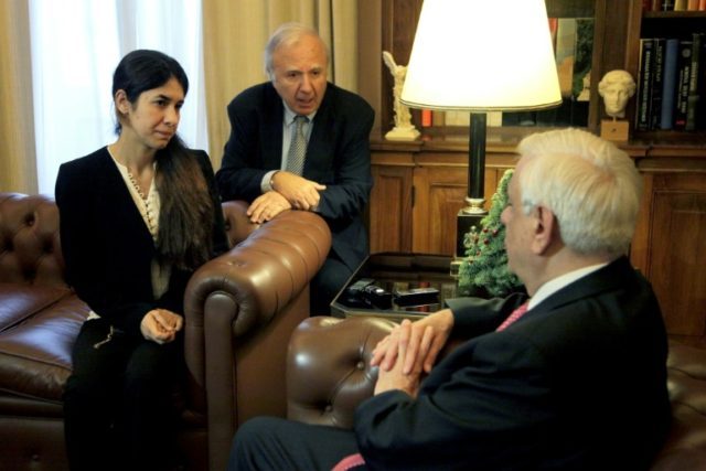 Nadia Murad (left) has become a figurehead for the effort to protect the Yazidi community
