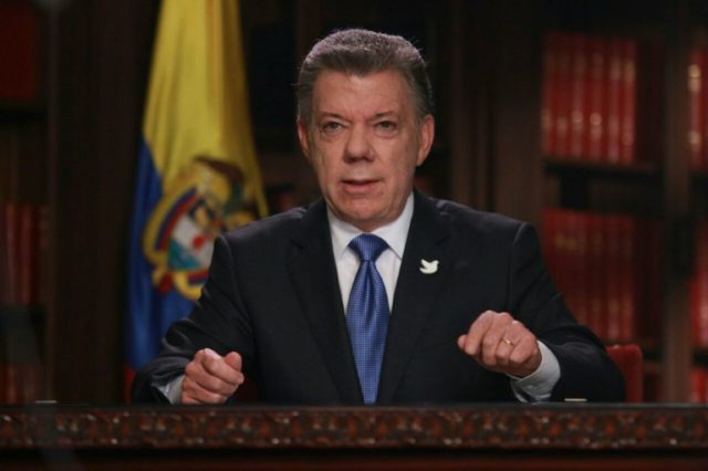 Colombian President Juan Manuel Santos announces the start of peace negotiations with the