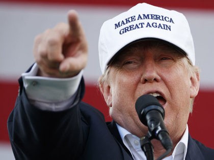 Republican presidential candidate Donald Trump speaks during a campaign rally, Wednesday,