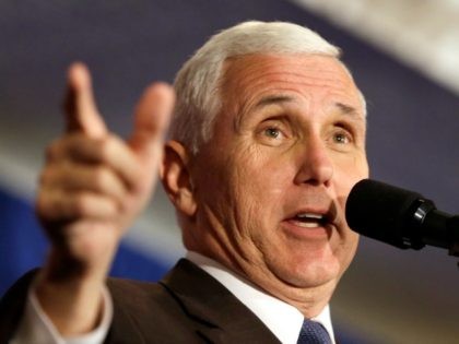 Republican vice presidential candidate, Indiana Gov. Mike Pence speaks to supporters at ca