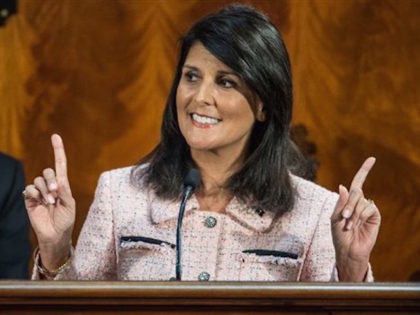 South Carolina Gov. Nikki Haley delivers the State of the State in the House chambers at the South Carolina Statehouse on Wednesday, Jan. 20, 2016, in Columbia, S.C. Haley asked legislators Wednesday in her sixth State of the State to follow the inspirational example of the victims and survivors of …
