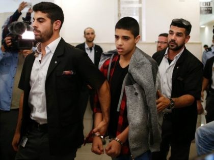 Ahmed Manasra (C), a 14-year old Palestinian boy, convicted of the attempted murder of two