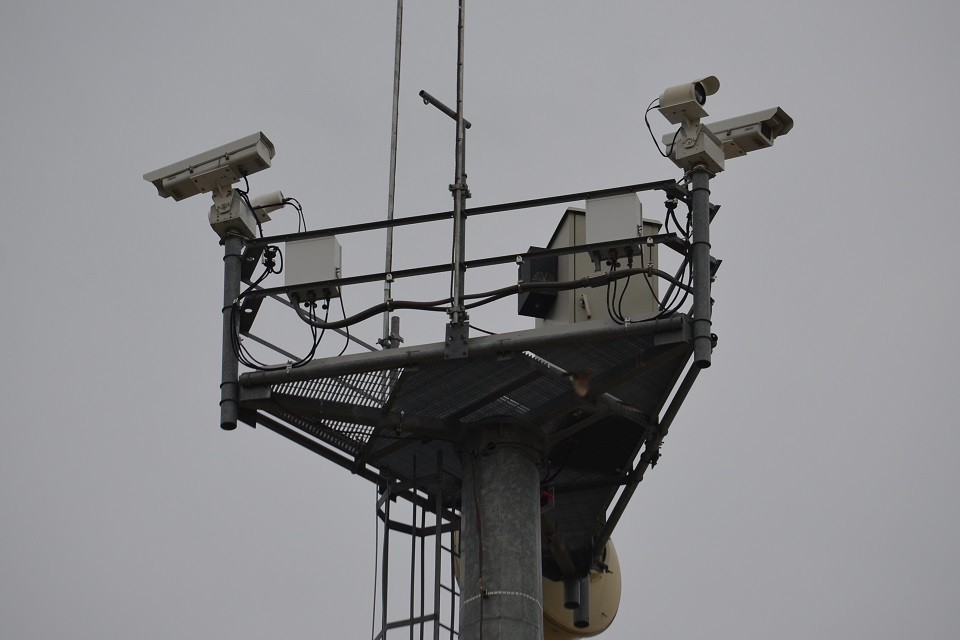 Border Patrol security cameras located east of Laredo, Texas. (File Photo: Bob Price/Breitbart Texas)