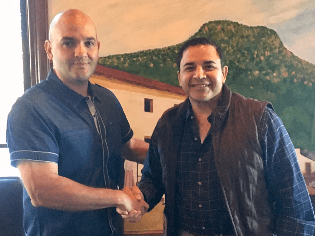 Border Patrol Agent and National Border Patrol Council Local 2455 President Hector Garza met with Congressman Henry Cuellar on Saturday to discuss Operation Phalanx and other Border Security issues. (Photo: National Border Patrol Council)