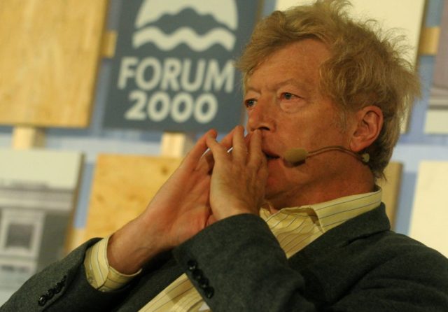 Roger Scruton, British philosopher and political scientist attends the 16th Forum 2000 Conference held under the auspices of former Czech president Vaclav Havel focusing on Media and Democracy, on October 22, 2012 in Zofin Palace in Prague. AFP PHOTO/MICHAL CIZEK (Photo credit should read MICHAL CIZEK/AFP/Getty Images)