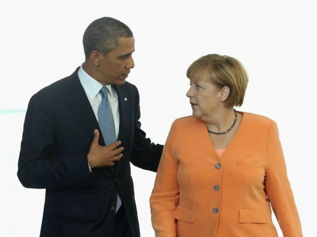 Barack Obama and German Chancellor Angela Merkel