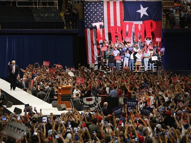 AUSTIN, TX - AUGUST 23: Republican Presidential nominee Donald Trump arrives to address s