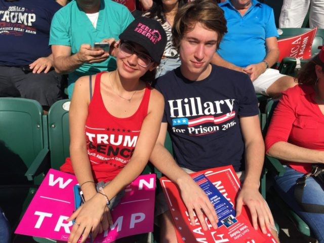 Bernie Sanders Supporter at Trump Miami Florida Rally (Joel Pollak / Breitbart News)