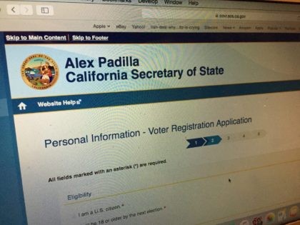California Voter Registration (Breitbart News)