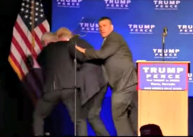 Trump Hustled off Stage