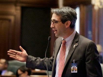 Illinois Rep. Will Guzzardi, D-Chicago, argues legislation while on the House floor during