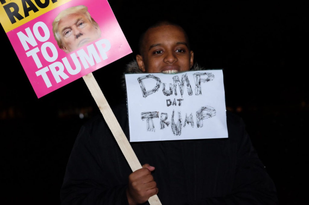 Trump protest US embassy London