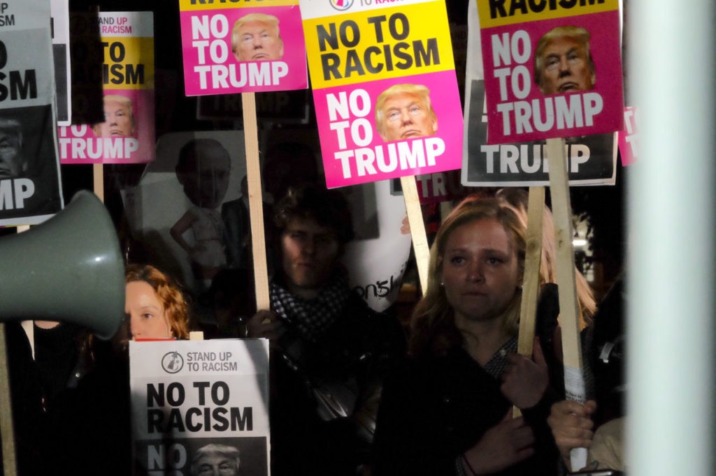 Trump protest US embassy London