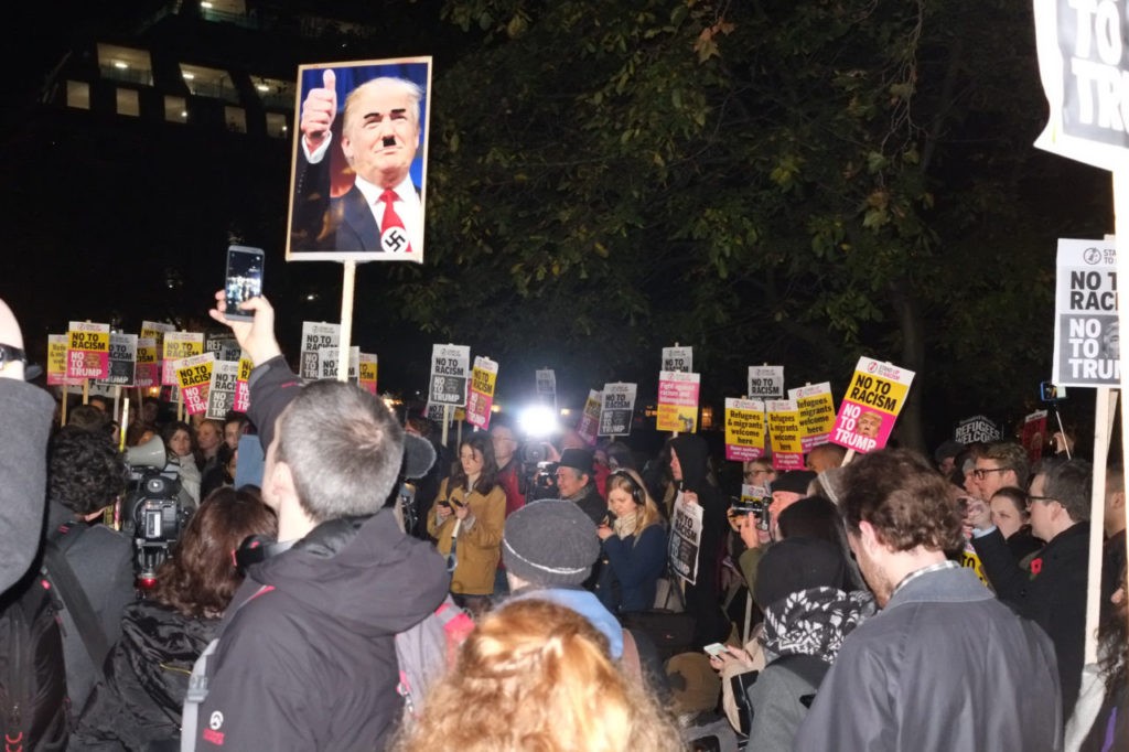 Trump protest US embassy London