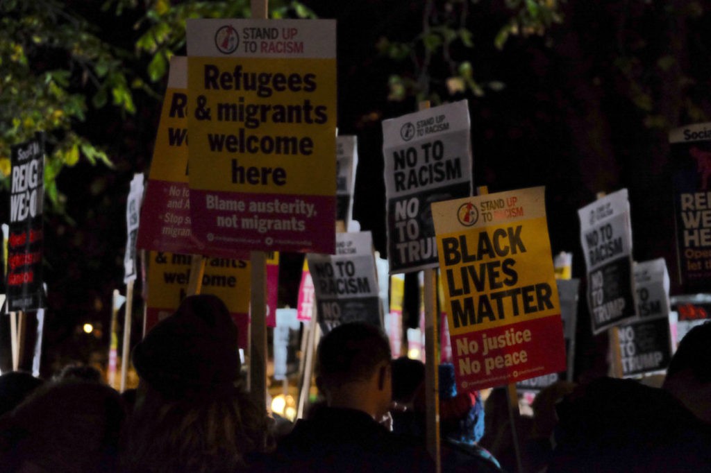 Trump protest US embassy London