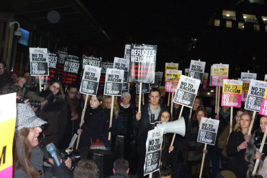 Trump protest US embassy London