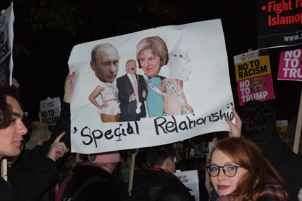 Trump protest US embassy London