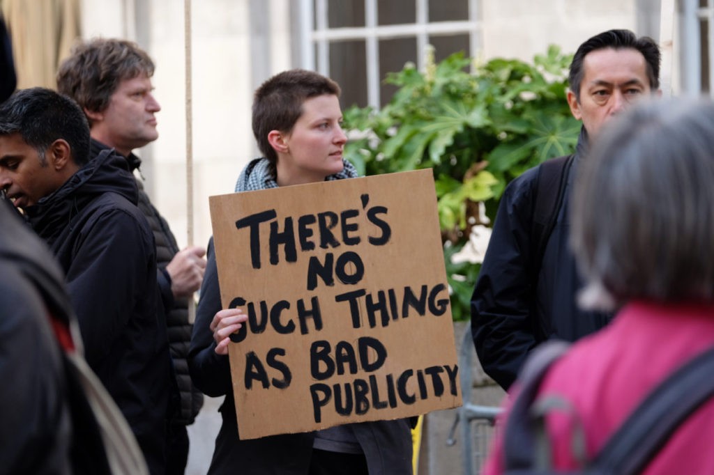 Protest against Le Pen at BBC