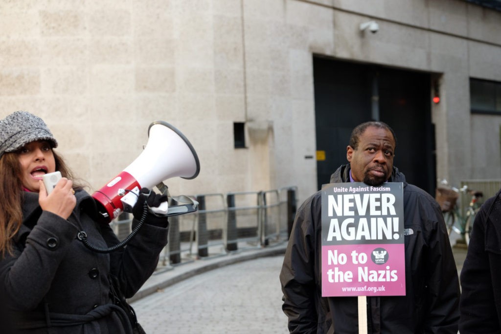 Protest against Le Pen at BBC