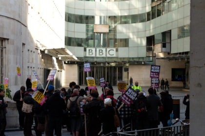 Protest against Le Pen at BBC