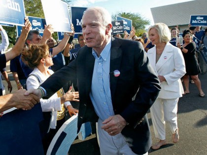 PHOENIX, AZ - NOVEMBER 08: Sen. John McCain (R-AZ) and his wife Cindy greet supporters aft