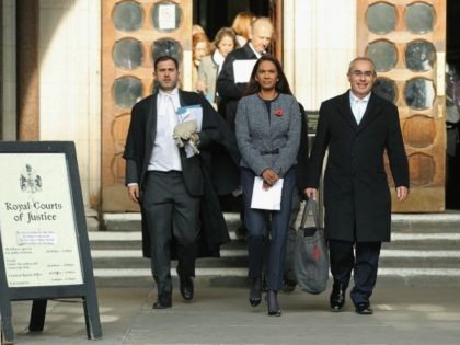 Founding partner of SCM Private LLP Gina Miller (C) leaves after the High Court decides that the Prime Minister cannot trigger Brexit without the approval of the MP's at The Royal Courts Of Justice on November 3, 2016 in London, England. Leading legal figures have been arguing the historic case …