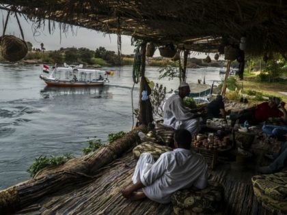 A boat sails along the Nile River in Aswan, some 900 kilometres south of Cairo on March 13
