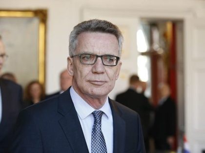 AACHEN, GERMANY - OCTOBER 31: German Interior Minister Thomas de Maiziere attends a conference with interior ministers of the region on October 31, 2016 in Aachen, Germany. The ministers are meeting to discuss measures to further their countries' and states' cooperation in fighting international crime and terrorism. (Photo by Cindy …