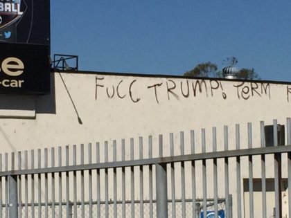 Anti-Trump graffiti (Joel Pollak / Breitbart News)