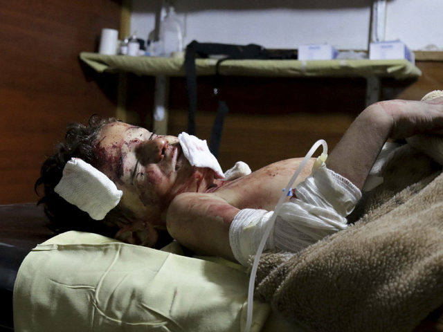 This photo provided by the Unified Medical Bureau of Eastern Ghouta, an opposition activis