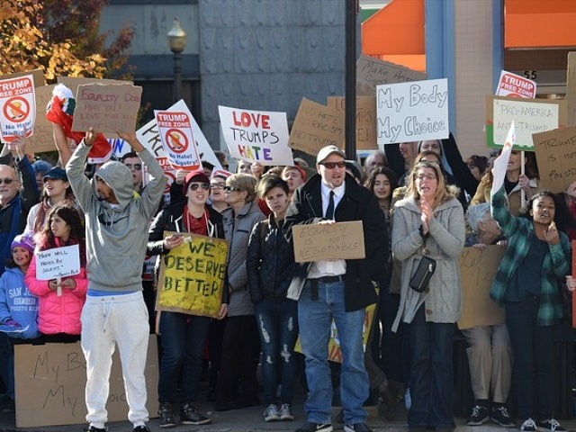 PENNSYLVANIA, USA - NOVEMBER 13: Protesters gather during a protest against President-elec