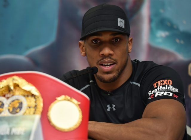 British boxer Anthony Joshua, pictured on May 4, 2016, is unbeaten in 17 professional figh