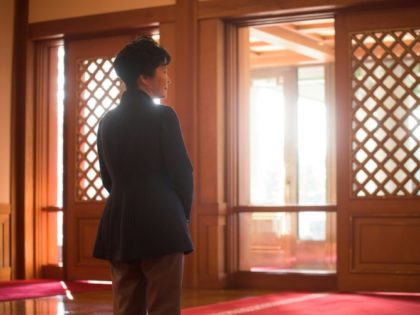 South Korean President Park Geun-Hye at the presidential Blue House in Seoul where she is