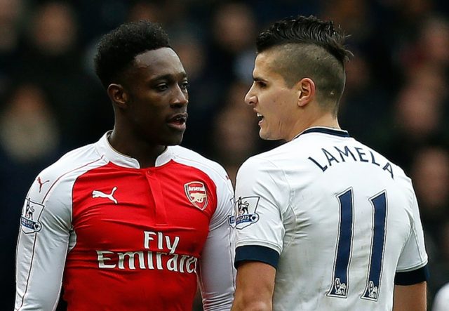 Tottenham Hotspur's Erik Lamela (right) and Arsenal's Danny Welbeck pictured during a Prem
