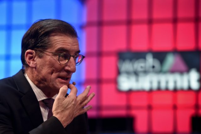 Nasdaq CEO Bob Greifeld gives a talk at the Web Summit in Lisbon on November 9, 2016