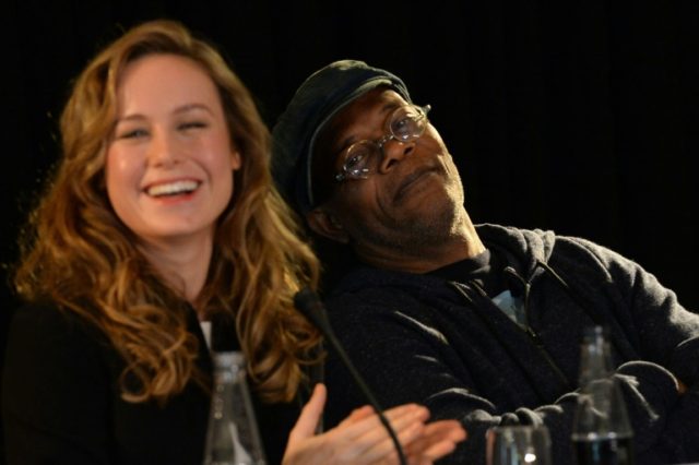 US actor Samuel L. Jackson (R) recently worked with Brie Larson on "Kong: Skull Island"