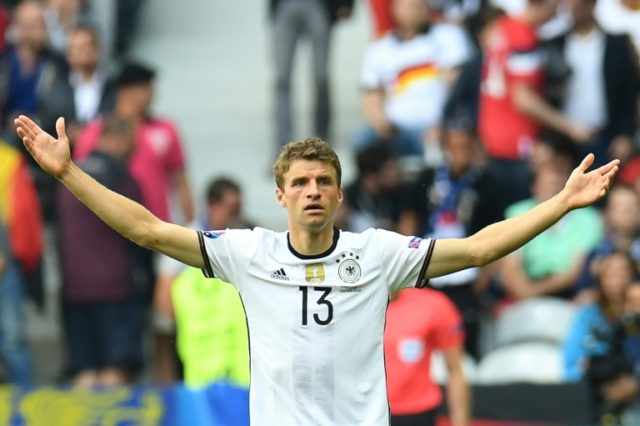 Germany's midfielder Thomas Mueller, seen in June 2016, said the world champions playing S