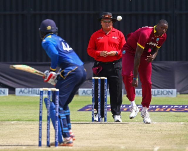 West Indies captain Jason Holder in action against Sri Lanka at Harare Sports Club on Nove
