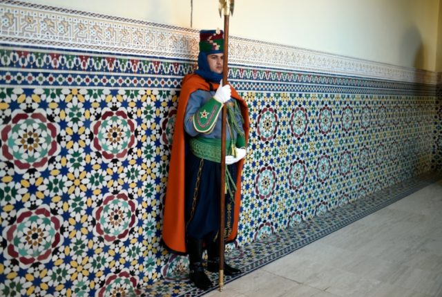 A Moroccan guard at the COP22 Climate Change Conference at the Royal Palace in Marrakesh o