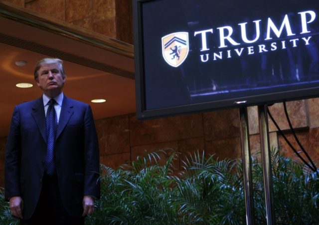Donald Trump holds a media conference to announce the establishment of Trump University in