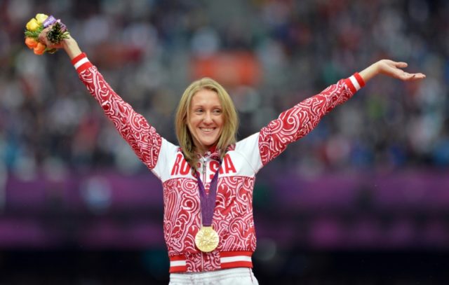Russian gold medalist Yuliya Zaripova, who it was later revelaed tested positive for the s