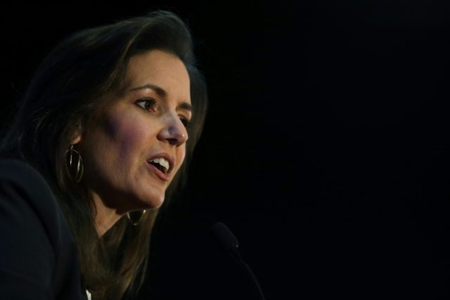 Oakland Mayor Libby Schaaf, pictured in June 2016, said the new plan satisfies some of the previous demands Raiders owner Mark Davis had made