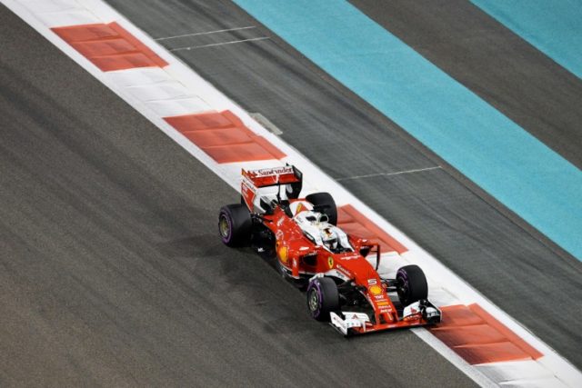 Ferrari's Sebastian Vettel during the practice sessions for the Abu Dhabi Grand Prix on No