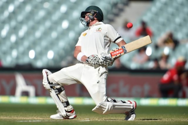 Australia's batsman Matt Renshaw avoids a bouncer from South Africa on the fourth day of t