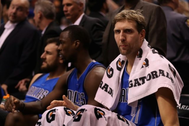 Dirk Nowitzki, pictured in October 2016, has played for the Mavericks ever since joining f